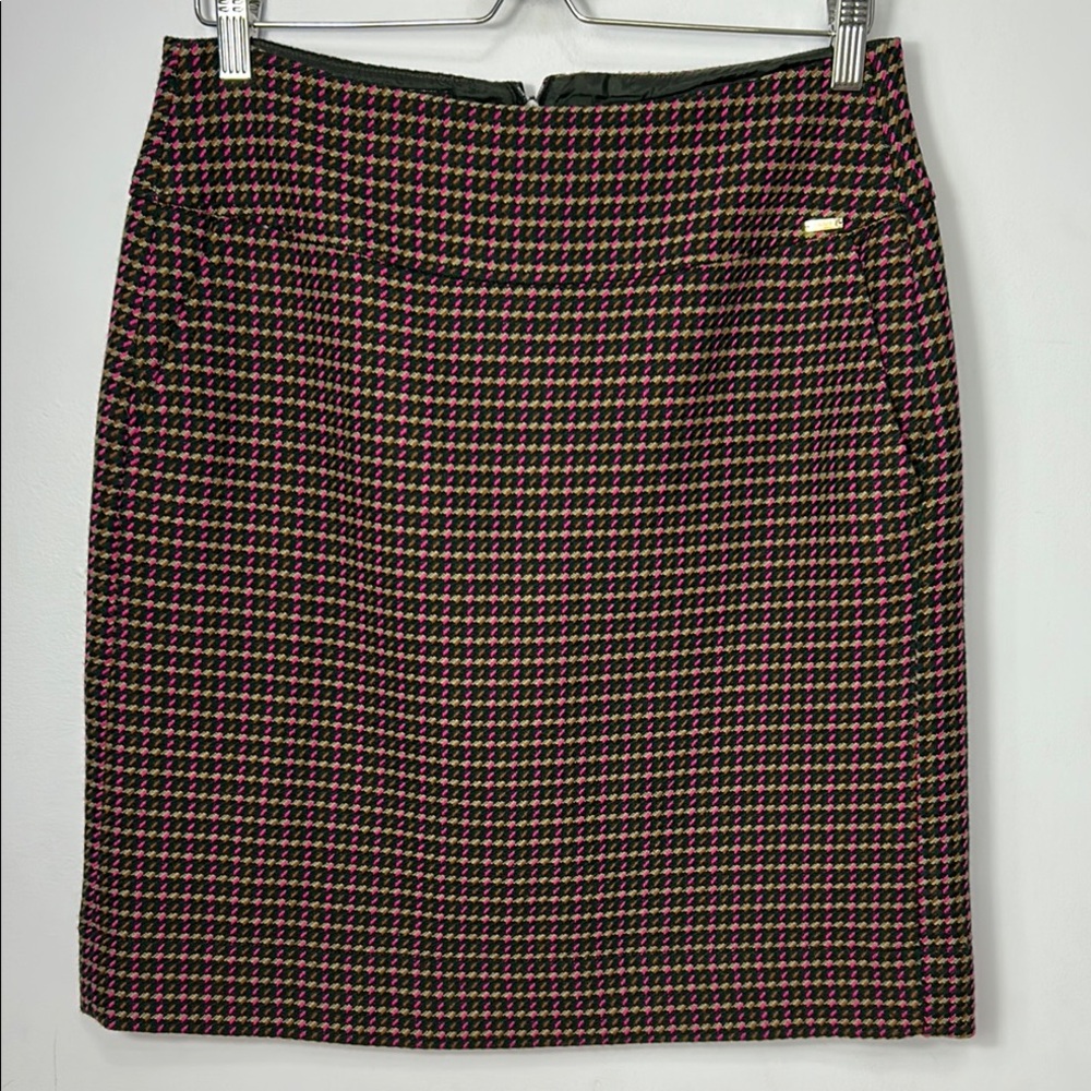 Cinque Stylish Pink and Black Houndstooth Skirt